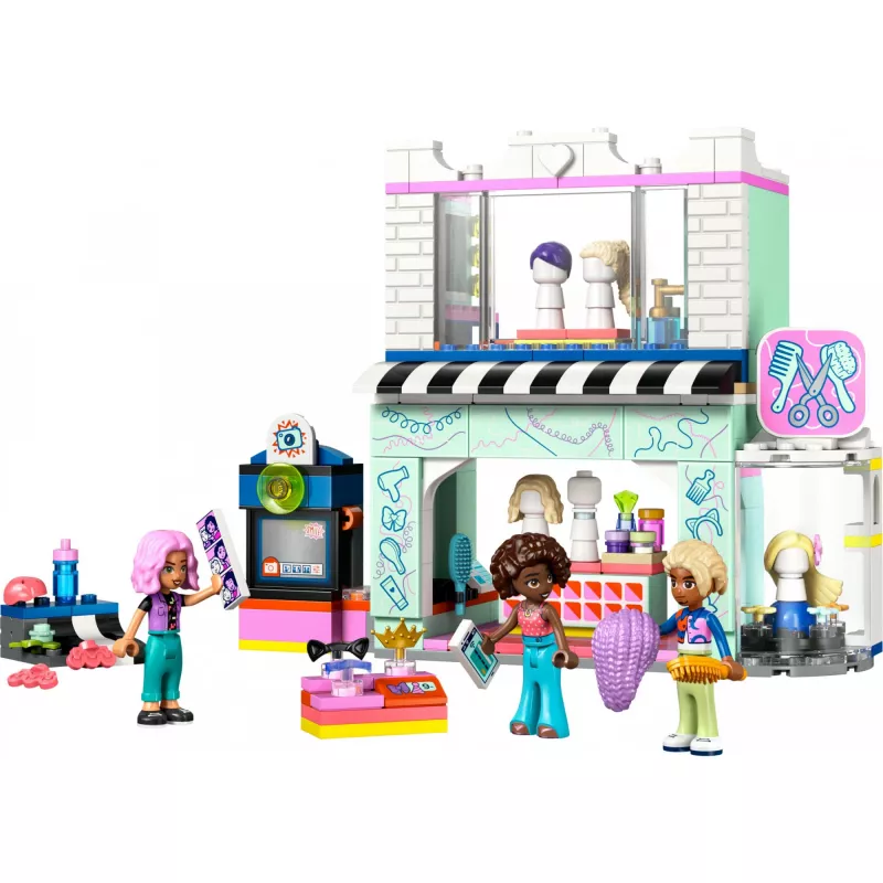 LEGO Friends conjunto de brincar Salão de cabeleireiro e loja de decoração 42662 – mini bonecas, cenário de salão, acessórios