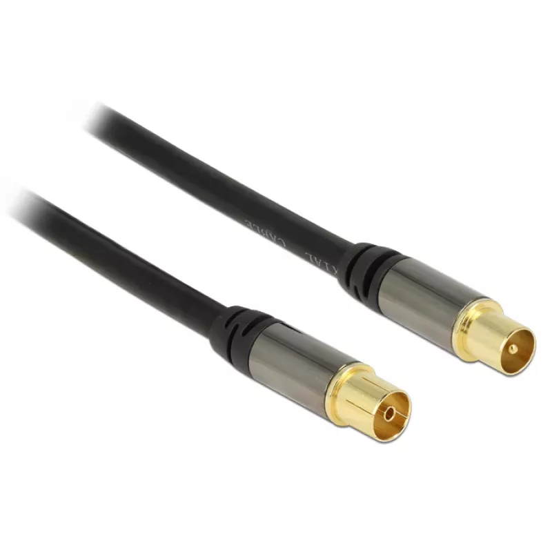 Cabo coaxial RG-6/U DeLOCK 88922 1 m IEC preto
