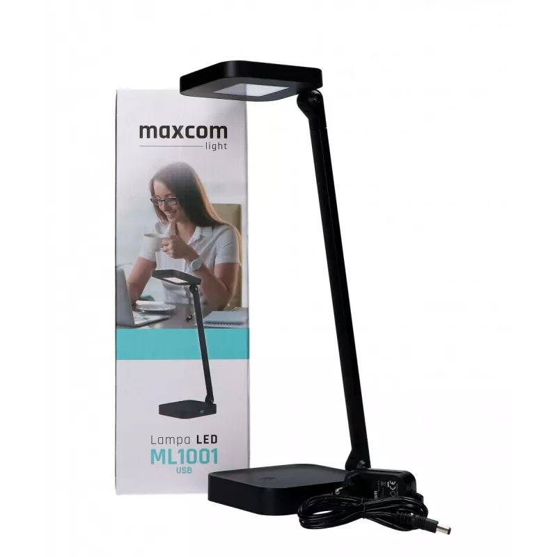Candeeiro de mesa USB MaxCom ML1001 módulo LED SMD preto