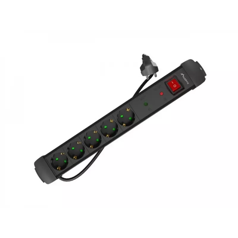 Extensão elétrica Lanberg SP1-05F-0300-BK 3 m 5 tomadas AC interior preto