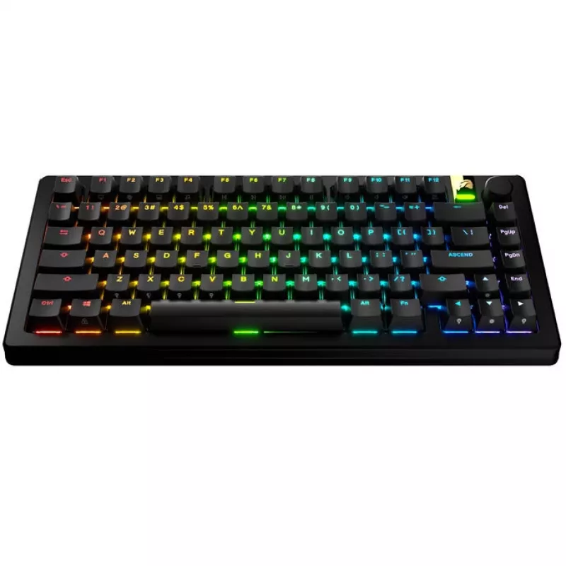 Teclas GLORIOUS GPBT retroiluminadas — layout ANSI, material PBT, preto
