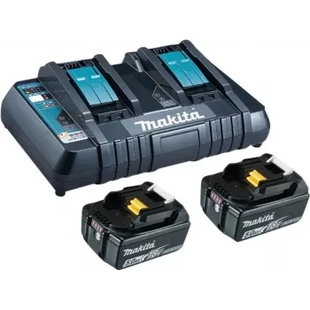 Makita - Carregador de bateria + 2x bateria - Li-Ion - 5 Ah - 2x carregamento de bateria (199482-2)