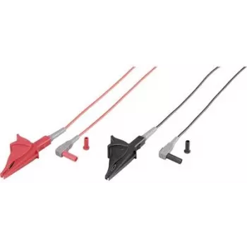 Voltcraft MSL-507 Cabo de medição, ficha de 4 mm para pinças de crocodilo, 1 m, preto/vermelho