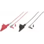 Voltcraft MSL-507 Cabo de medição, ficha de 4 mm para pinças de crocodilo, 1 m, preto/vermelho