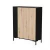 Cómoda Cama MERCI 100 x 40 x 129 cm preto/carvalho Artisan