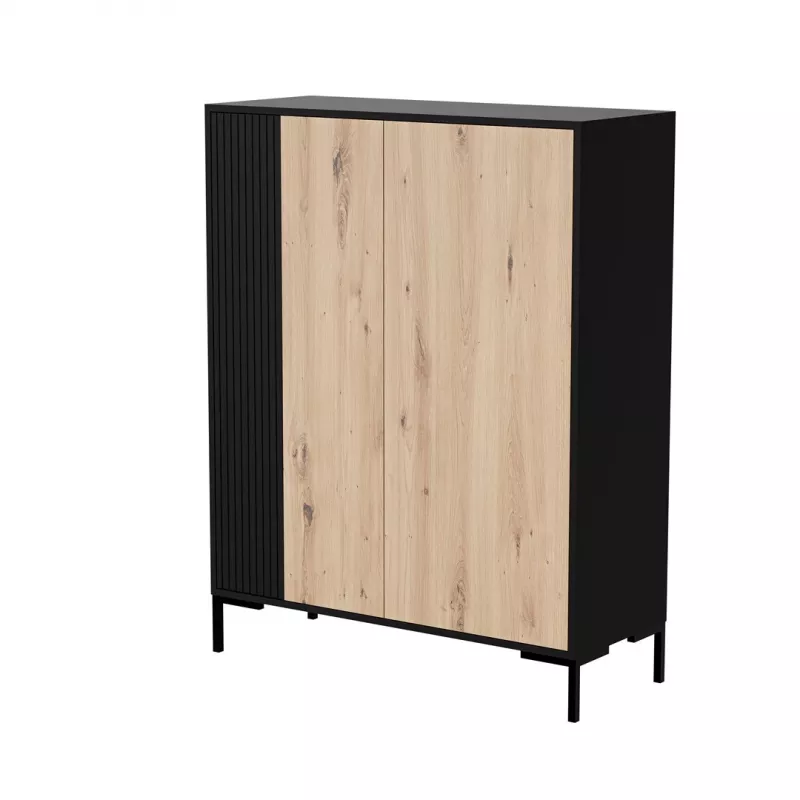 Cómoda Cama MERCI 100 x 40 x 129 cm preto/carvalho Artisan