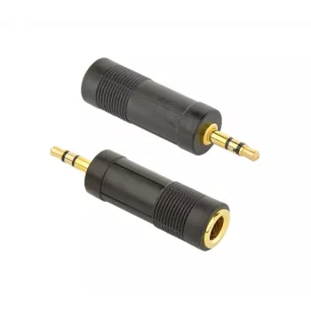 Adaptador de áudio Cablexpert jack fêmea 6,35 mm para jack macho 3,5 mm | A-6.35F-3.5M