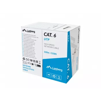 Cabo de rede Lanberg LCU6-11CU-0100-S U/UTP Cat6 100 m cinzento
