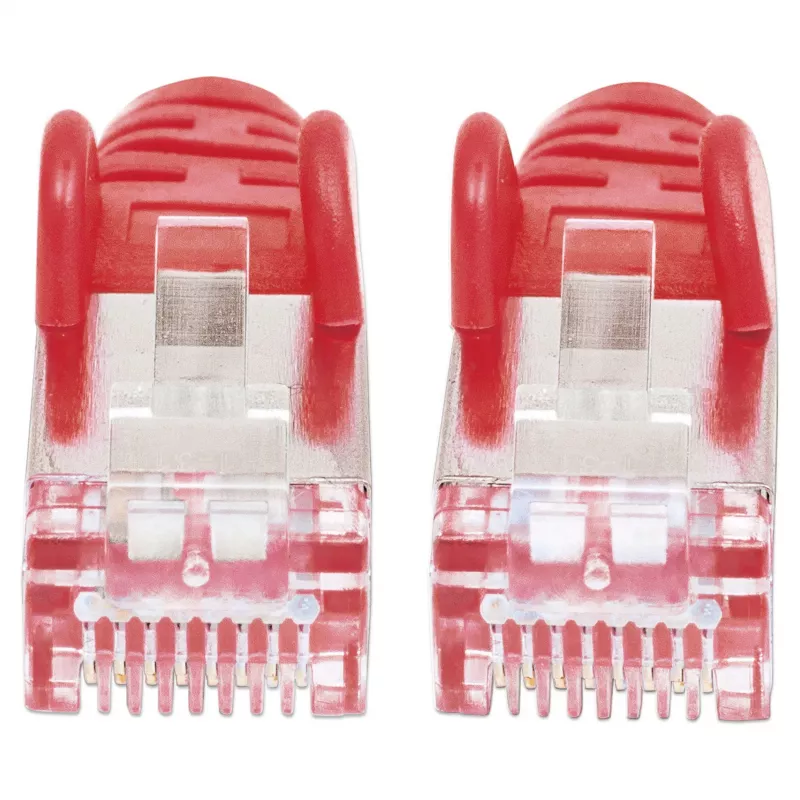 Cabo de rede patch Intellinet, Cat6, 0,5 m, vermelho, cobre, S/FTP, LSOH / LSZH, PVC, RJ45, contactos banhados a ouro, bainha de proteção contra dobras, com bainha, garantia vitalícia