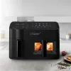 Fritadeira de ar quente elétrica Maestro MR-760 – aparelho de bancada com construção dupla, 3,5 L + 6 L, controlo tátil, 2000–2400 W, preto