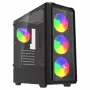 Caixa de PC Cube SAVIO Noctis Glass RGB — preto, ATX/Micro-ATX, 210×410×450 mm, 3 ventoinhas frontais de 120 mm