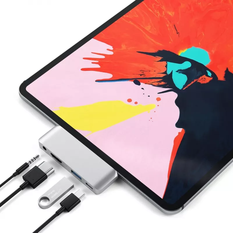 Hub Satechi Aluminum USB-C para iPad Pro prateado