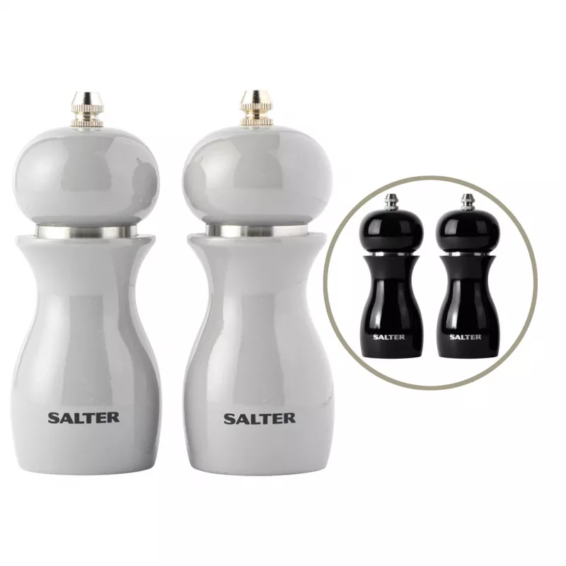 Moinhos de sal e pimenta Salter 7613 BKXRA – moinhos elétricos de especiarias, preto brilhante