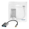 Cabo adaptador de vídeo USB Type-C para VGA (D-Sub) LOGILINK CUA0104 0,15 m, cinzento/preto