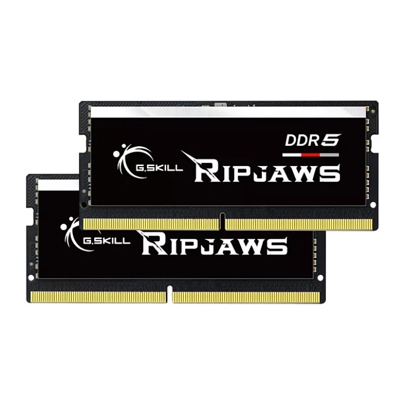 SO-DIMM 64 GB DDR5-5600 (2x 32 GB) kit duplo, memória RAM preta, F5-5600S4645A32GX2-RS, Ripjaws, INTEL XMP