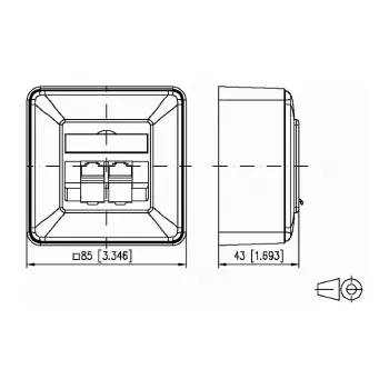 METZ CONNECT BTR IT CONNECT E-DAT C6 8/8(8) AP Cat.6 - Caixa de parede - RJ-45 X 2 - Branco puro, RAL 9010 - 2 portas (1307380002-I)