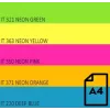Papel néon colorido Double A, 75 g, A4, 100 folhas, Rainbow 4, 5 cores néon