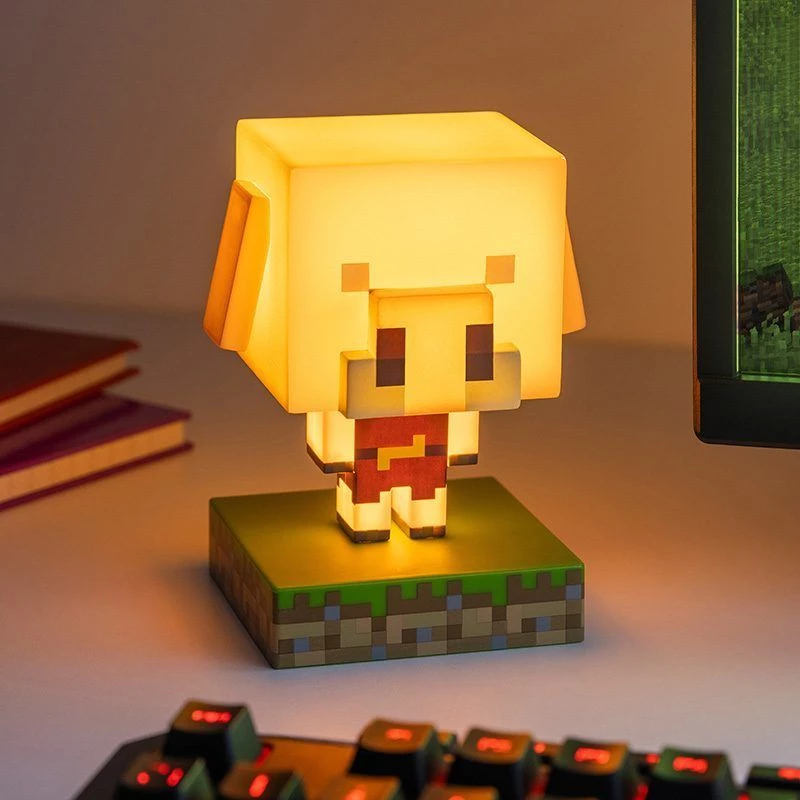 Candeeiro de mesa Paladone Icon Light PP14431MCF Piglin LED, decorativo com design gaming