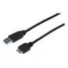 Cabo SuperSpeed USB 3.0 ASSMANN, ficha USB-A macho para ficha Micro-USB-B macho, Cu AWG 28, duplamente blindado, comprimento 1,0 m (AK-300116-010-S)