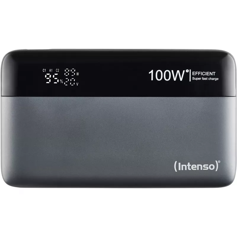 Powerbank INTENSO 7350050 — 20000 mAh, 1× USB-A + 2× USB-C, 100 W de potência total de saída, preto/cinzento