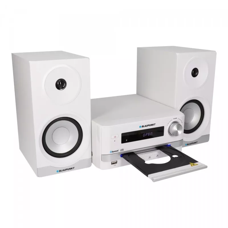 Micro-sistema de áudio doméstico BLAUPUNKT MS16BT 15 W, CD/USB/MP3, Bluetooth, FM RDS, branco