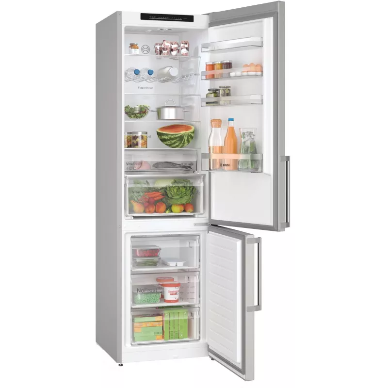 Bosch Serie 4 KGN39VICT frigorífico combinado, de instalação livre, 363 l (260 l + 103 l), 203 cm, classe energética C, aço inoxidável