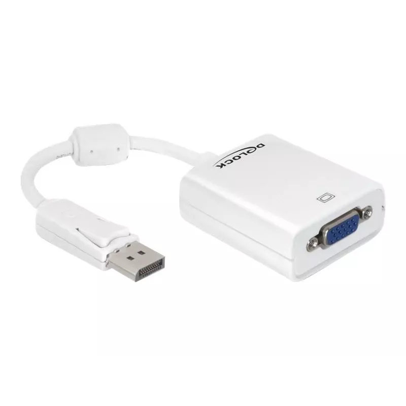 Adaptador de cabo de vídeo DeLOCK 61766 0,125m VGA DisplayPort branco