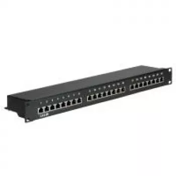 Patch panel VALUE Cat.5e 24 portas STP preto