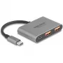 Hub USB DELOCK 64337 — anfitrião USB 3.2 Gen 2 Type-C, 3 portas (Type-C + 2× Type-A), 10 Gbit/s, cinzento, caixa de metal