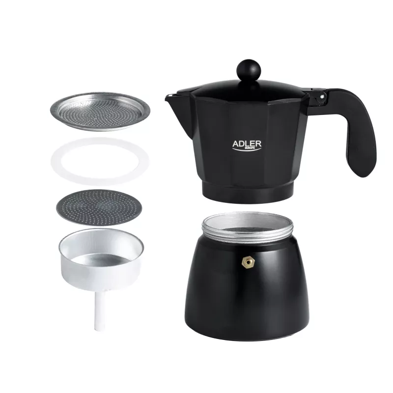 Máquina de café expresso Adler AD 4421 — bomba de 15 bar, caixa preta