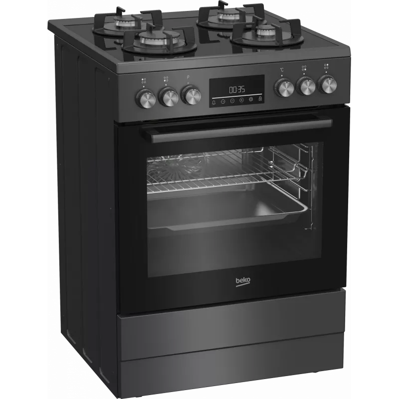 Placa de gás com forno elétrico para encastrar BEKO FBM62330GADSN 60 cm, cinzento, classe de eficiência energética A