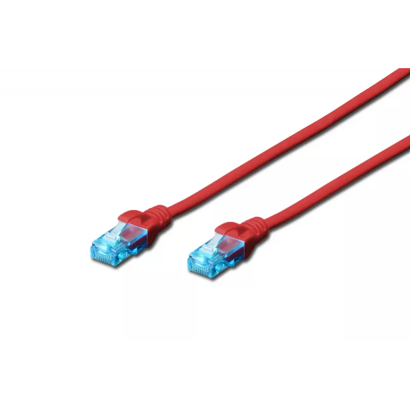 Cabo de rede U UTP categoria 5e 5m PVC vermelho (DK-1512-050/R)