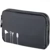 Bolsa técnica compacta TROIKA BBL64/BK – bolsa de acessórios preta robusta para cabos e pequenos gadgets