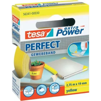 Fita adesiva Tesa extra Power fita têxtil 56341-30-2, 2,75 m × 19 mm, amarelo