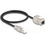 Cabo DeLOCK ficha RJ45 de montagem em campo para módulo Keystone conector fêmea RJ45 Cat.6A 50 cm
