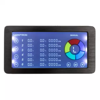 Controlador de ventoinhas e ARGB Lamptron LAMP-RF625B, preto – controlo sem fios para ventoinhas de PC e LEDs RGB