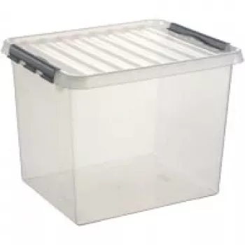 Caixa de arquivo Helit H6162702 Q-line, 52 L, transparente