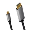 Adaptador de cabo LogiLink CUA0100 DisplayPort USB 3.2 Gen1 Type-C 1,8m preto cinzento