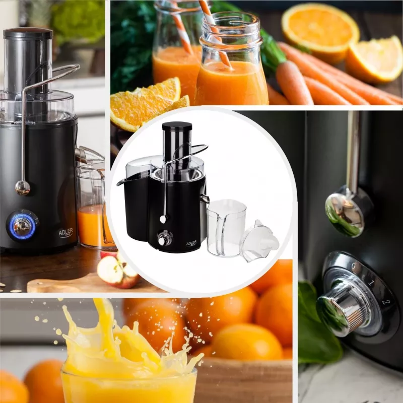 Centrifugadora Adler AD 4127 — 1000 W, preto, depósito de sumo, 3,9 kg