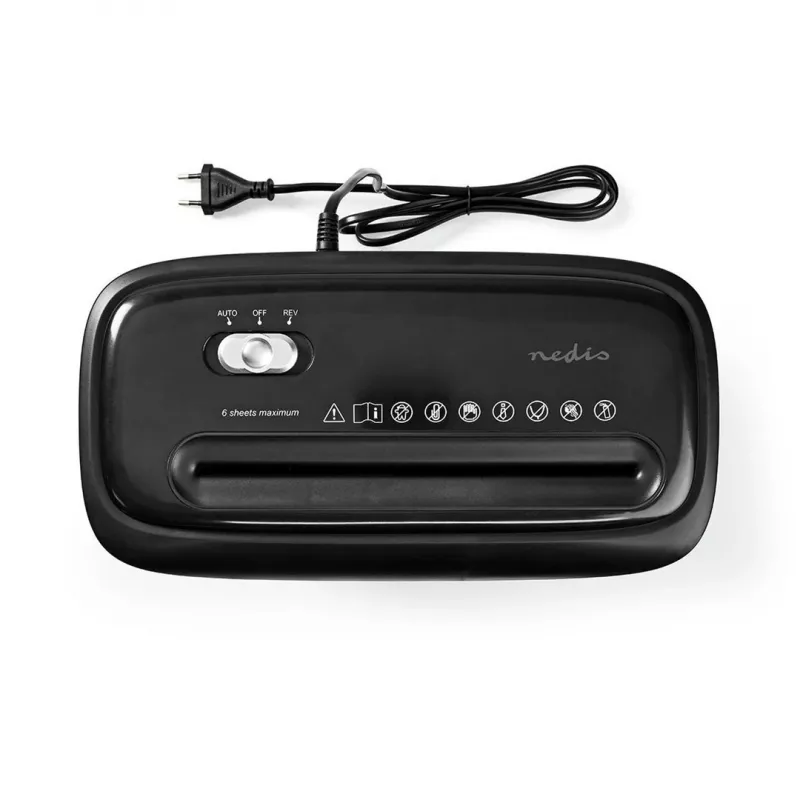Destruidor de documentos Nedis PASH120BKA4 Corte em tiras 22 cm Preto