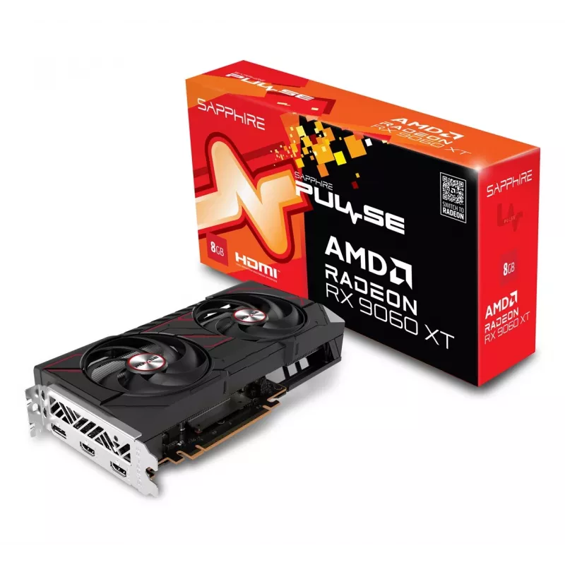 Placa gráfica Sapphire Radeon RX 9060 XT 8GB GDDR6, 128-Bit, PCIe 5.0, 3320 MHz, 2x DP + HDMI