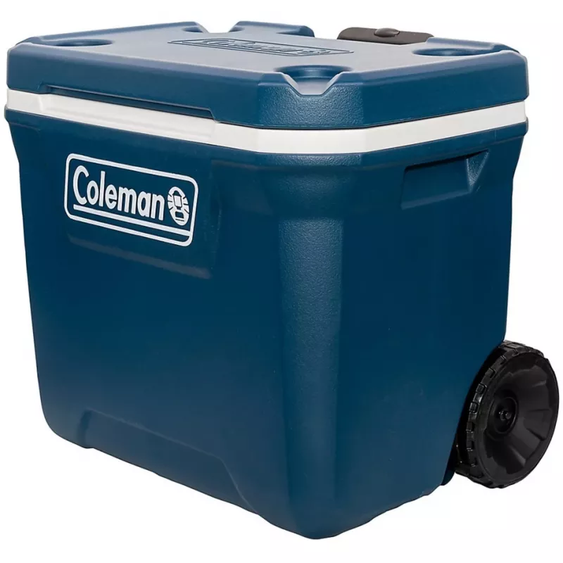 Coleman 50QT Xtreme geleira com rodas, azul, plástico, poliuretano (PU), preto, 47 l, 113 kg