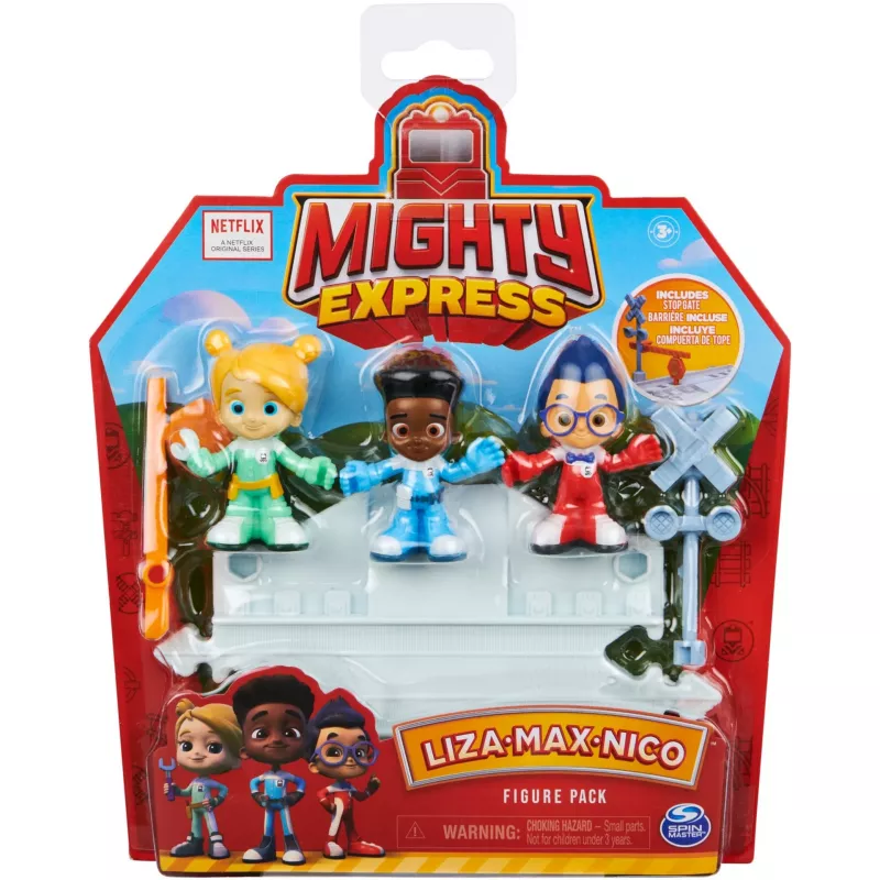Mighty Express conjunto de 3 figuras infantis, figura de brincar
