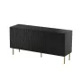 Cama Meble JUNGLE cómoda 152x40,5x74,5 cm, preto mate com pés dourados