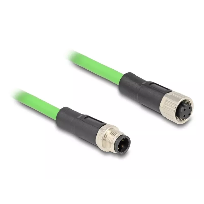 Cabo de rede DeLOCK M12 cabo codificado D 4 pinos macho para fêmea PUR (TPU) 1 m