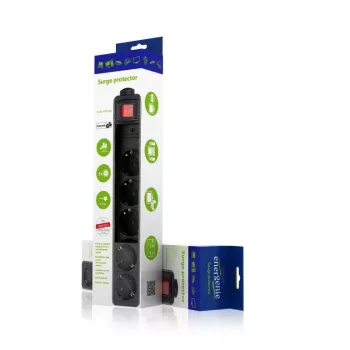 Proteção contra sobretensões Gembird SPG5-C-10 preto 5 tomadas AC 250V 3m
