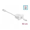 Cabo DeLOCK Easy 45 módulo USB 2.0 cabo retrátil USB Type-A para 8 Pin Lightning fêmea branco