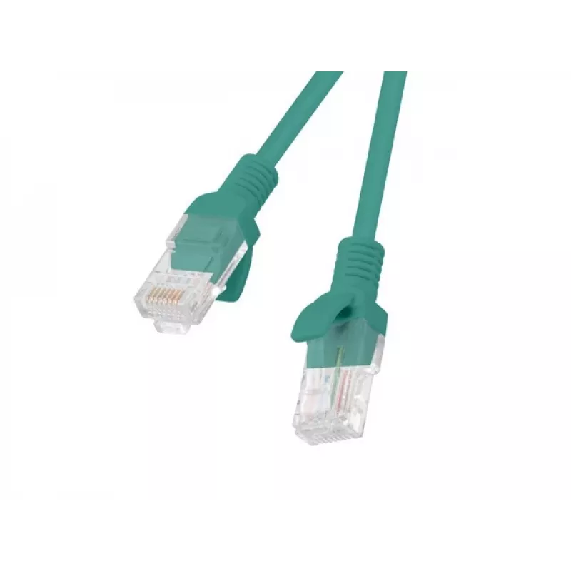 Cabo de patch CAT.6 UTP LANBERG PCU6-20CC-0025-G — 0,25 m, RJ-45 macho-macho, CCA, 250 MHz, verde, pack de 10