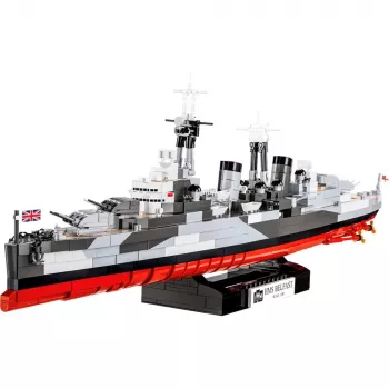 Brinquedo de construção Cobi HMS Belfast modelo à escala 1:300 COBI-4844, construção de exposição do histórico cruzador ligeiro da Royal Navy