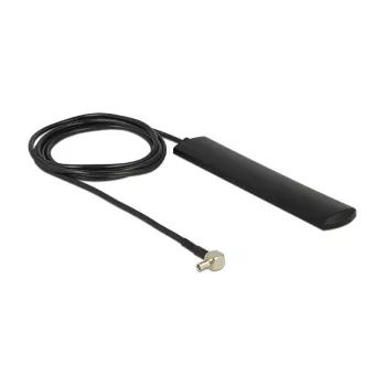 Antena DELOCK LTE conector TS-9 90° 3 dBi omnidirecional rígida preta fixação adesiva